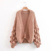 Caitlin Puff Sleeves Hand Knit Cardigan - 2 Love One