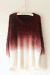 Fuzzy Dip-Dyed Sweater - 2 Love One
