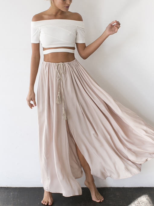 Against The Tides Maxi Skirt Nude | 2 Love One