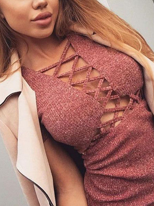 Alaina Lace Up Body-con Dress - 2 Love One