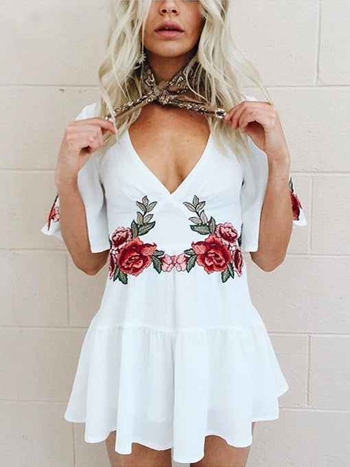 White cheap chiffon playsuit
