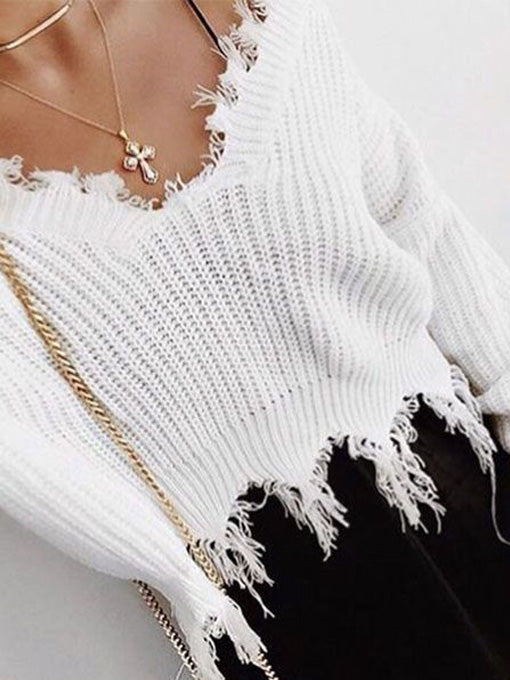 Ava Distressed Knit Top - 2 Love One