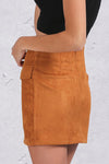 Lace-Up Suede Skirt in Camel - 2 Love One