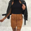 Lace-Up Suede Skirt in Camel - 2 Love One