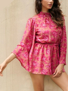 Backless Lace-up Floral Print Playsuit - 2 Love One
