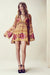 Boho Flare Sleeve Floral Tunic in Champagne - 2 Love One