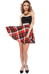 Plaid Flair Strapless Dress w/ Belt - 2 Love One