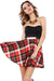 Plaid Flair Strapless Dress w/ Belt - 2 Love One