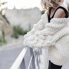Caitlin Puff Sleeves Hand Knit Cardigan - 2 Love One