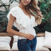 Caroline V-Neck Summer White Top - 2 Love One