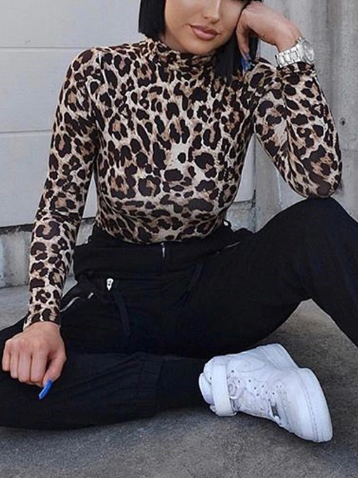 Cheetah Print Mock Neck Bodysuit - 2 Love One