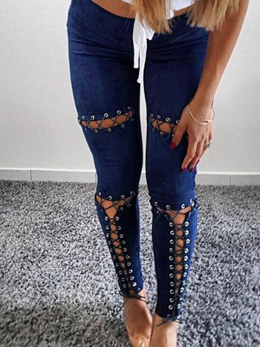 Chloe Lace Up Faux Suede Pants - 2 Love One