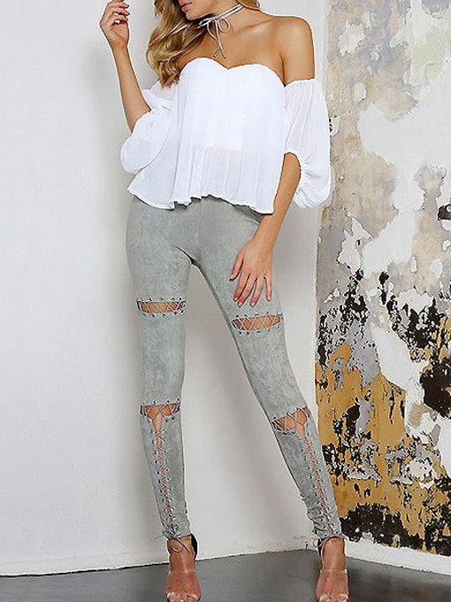 Chloe Lace Up Faux Suede Pants - 2 Love One