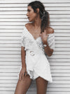 CinCin Chiffon Lace Playsuit in White - 2 Love One