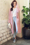 Cozy Long Knit Cardigan Soft Pink - 2 Love One