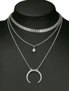 Crescent Moon Layered Necklace Set - 2 Love One