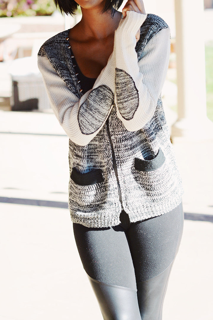 Deep V-Neckline Zip Sweater - 2 Love One