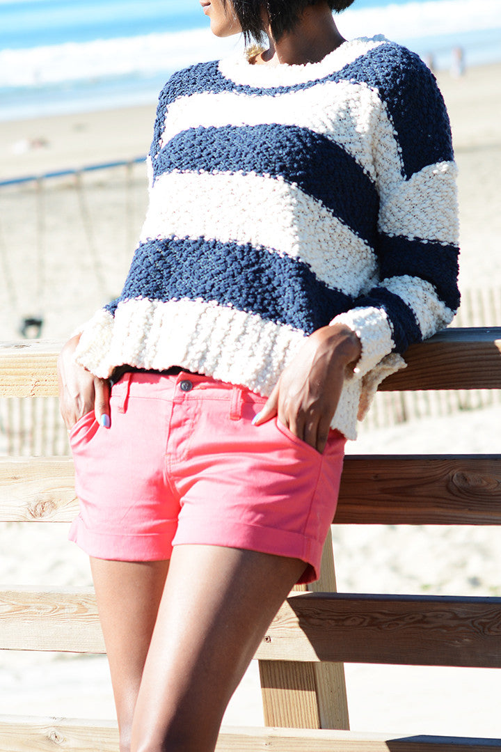 Striped Soft Ribbed Sweater - 2 Love One