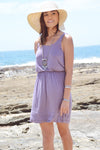 Lilac Shirred Waist Tank Dress - 2 Love One