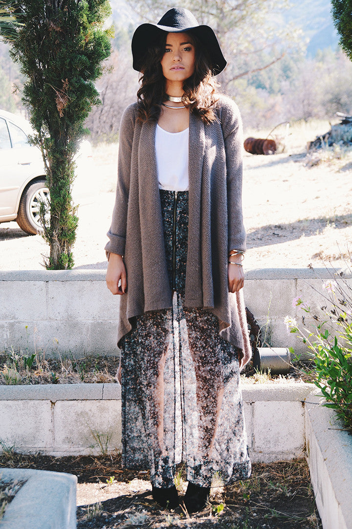 Maxi Skirt in Zip Printed Chiffon - 2 Love One