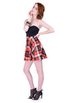 Plaid Flair Strapless Dress w/ Belt - 2 Love One