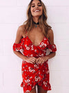 Daniela Off Shoulder Wrap Dress in Red - 2 Love One