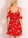 Daniela Off Shoulder Wrap Dress in Red - 2 Love One