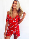 Daniela Off Shoulder Wrap Dress in Red - 2 Love One