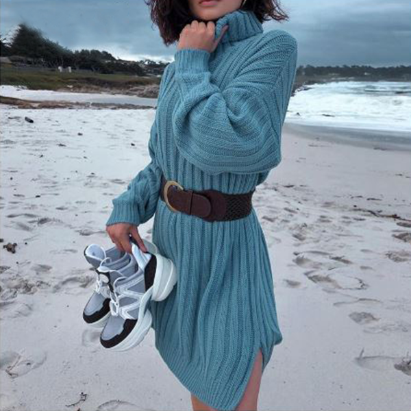 beach sweater dress Motf Studio Spring and Summer Beach Vacation White Sleeveless Maxi Sweater Dress