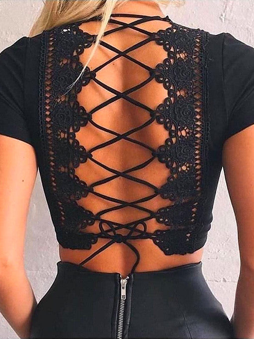 Devin Criss Cross Back Crop Top - 2 Love One