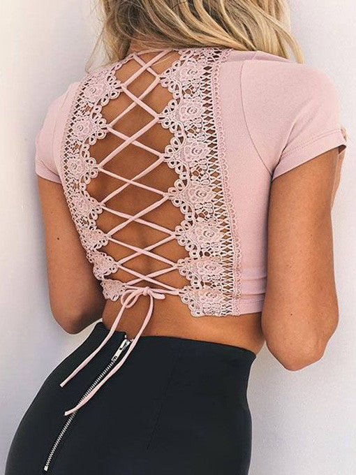 Devin Criss Cross Back Crop Top - 2 Love One