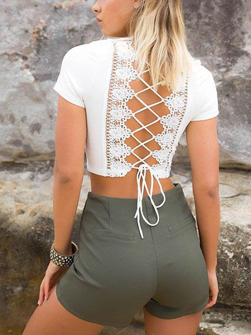 Devin Criss Cross Back Crop Top - 2 Love One