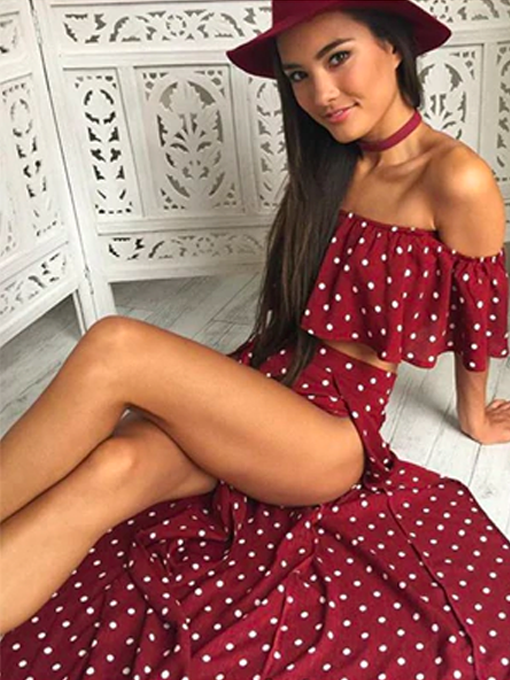 Dotty Two-Piece Ruffle Set - 2 Love One