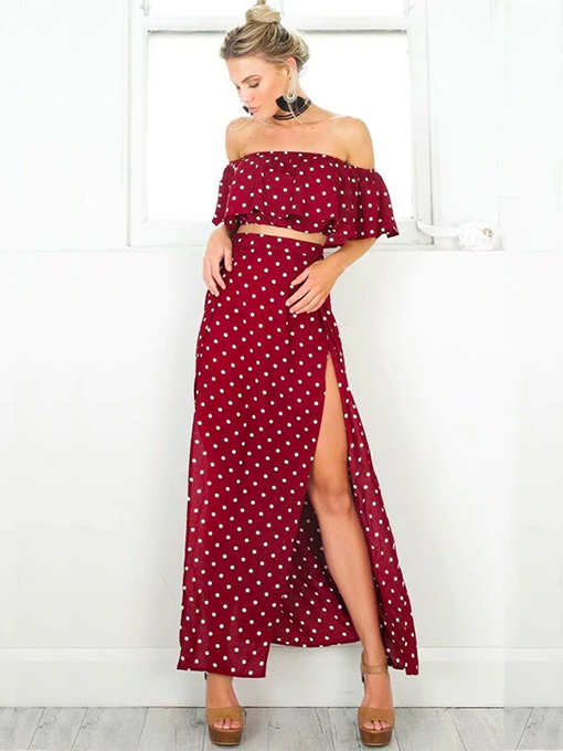 Dotty Two-Piece Ruffle Set - 2 Love One