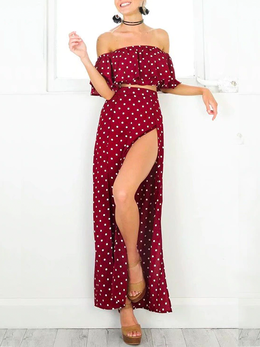 Dotty Two-Piece Ruffle Set - 2 Love One