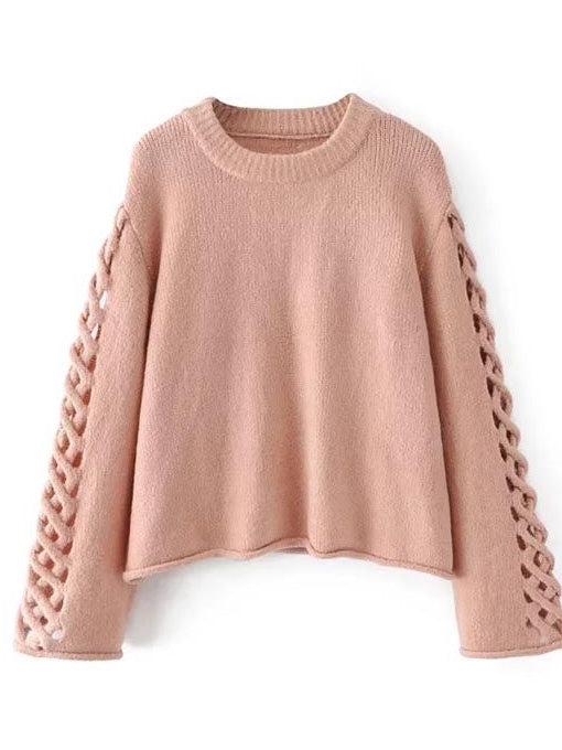 Evangelie Hollow Out Knit Sweater - 2 Love One