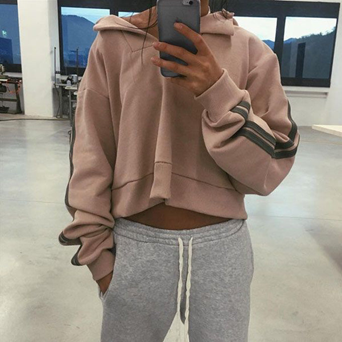 Hailey Pullover Cropped Sweatshirt - 2 Love One
