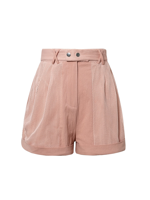 High-Waisted Hollow Out Pink Short