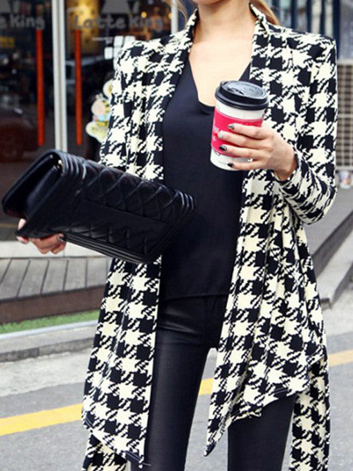 Houndstooth Long Sleeve Cardigan - 2 Love One