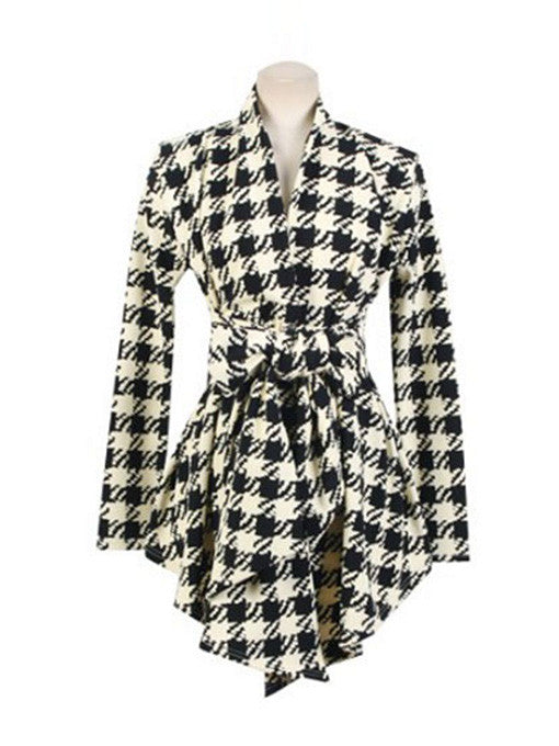 Houndstooth Long Sleeve Cardigan - 2 Love One