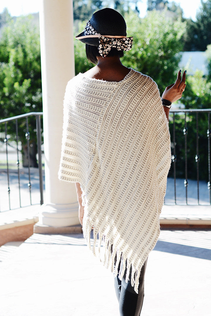 Fringe Knit Poncho - 2 Love One