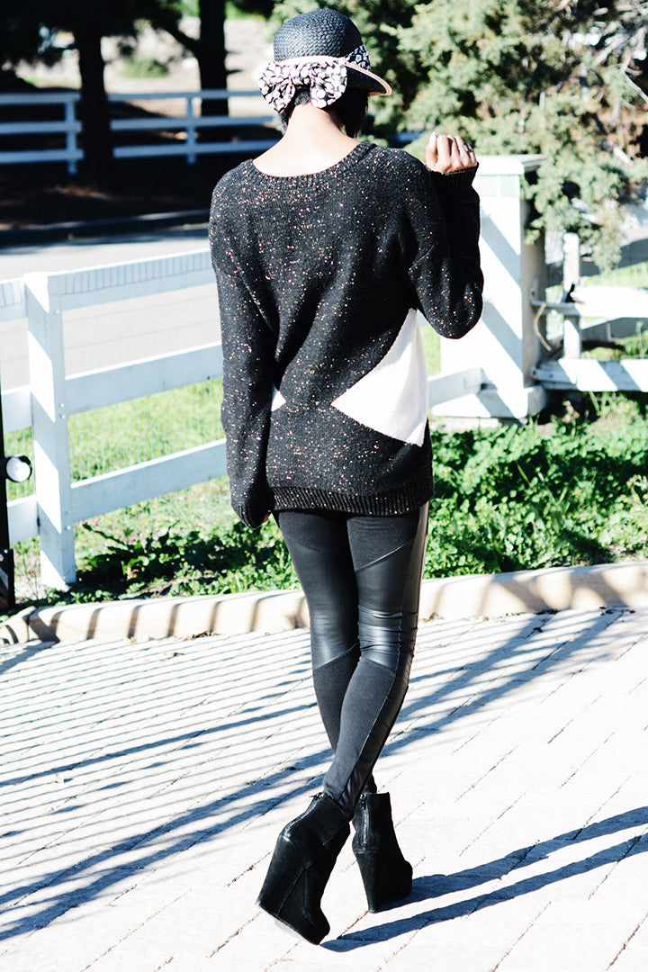 Sparkle Me Black &amp; White Sweater - 2 Love One