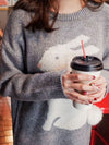 Jaden Bunny Knit Sweater in Grey - 2 Love One