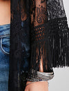 Jana Long Lace Kimono in Black - 2 Love One