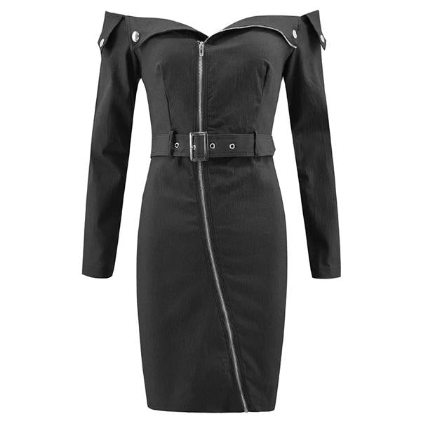 black off the shoulder denim dress Carmen Cotton On Or Off Shoulder Classic Denim Dress In Vintage Black L