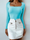 Jordyn Long Sleeve Square Neck Top - 2 Love One