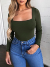 Jordyn Long Sleeve Square Neck Top - 2 Love One