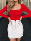 Jordyn Long Sleeve Square Neck Top - 2 Love One