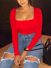 Jordyn Long Sleeve Square Neck Top - 2 Love One