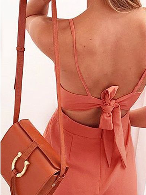 Kara V Neck Back Tied Jumpsuit - 2 Love One